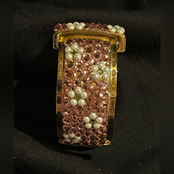 Lz of New York Aurora Borealis Ladies Watch, Pink w White Pearl flowers, Works! - Picture 13 of 14